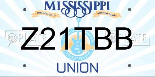 Z21TBB Mississippi License Plate