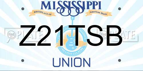 Z21TSB Mississippi License Plate