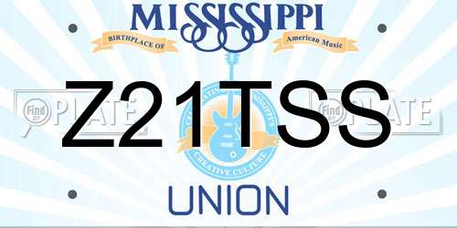Z21TSS Mississippi License Plate