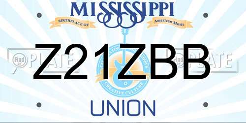 Z21ZBB Mississippi License Plate