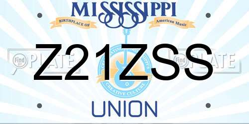 Z21ZSS Mississippi License Plate
