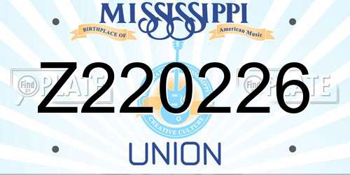 Z220226 Mississippi License Plate
