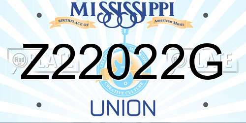 Z22022G Mississippi License Plate