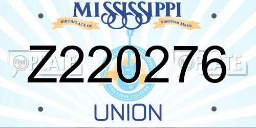 Z220276 Mississippi License Plate