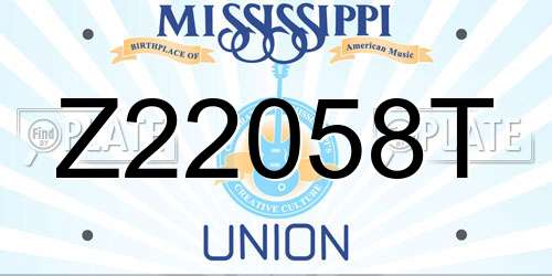 Z22058T Mississippi License Plate