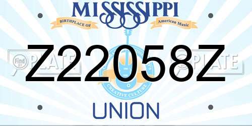 Z22058Z Mississippi License Plate