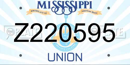 Z220595 Mississippi License Plate