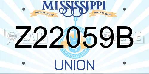 Z22059B Mississippi License Plate
