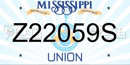 Z22059S Mississippi License Plate