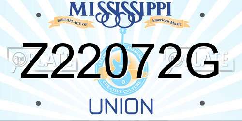 Z22072G Mississippi License Plate