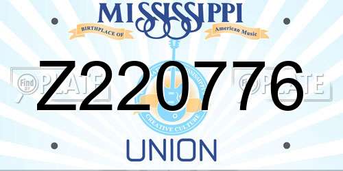 Z220776 Mississippi License Plate
