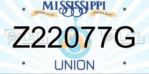Z22077G Mississippi License Plate
