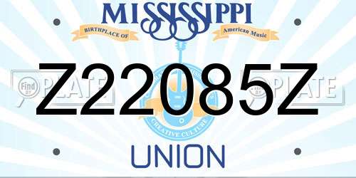 Z22085Z Mississippi License Plate