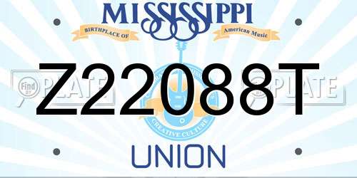 Z22088T Mississippi License Plate