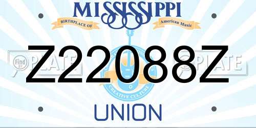 Z22088Z Mississippi License Plate