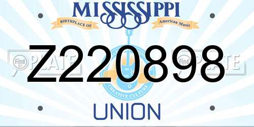 Z220898 Mississippi License Plate