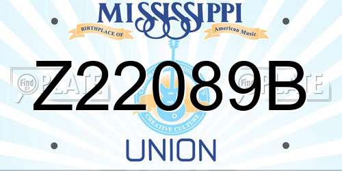 Z22089B Mississippi License Plate