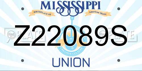 Z22089S Mississippi License Plate