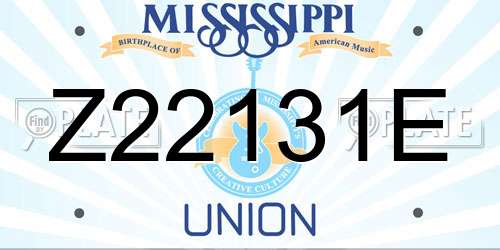 Z22131E Mississippi License Plate