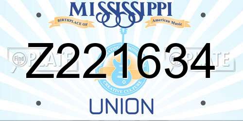 Z221634 Mississippi License Plate