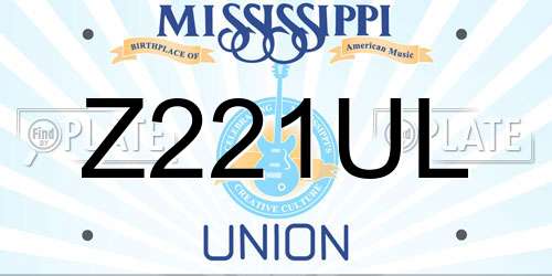 Z221UL Mississippi License Plate