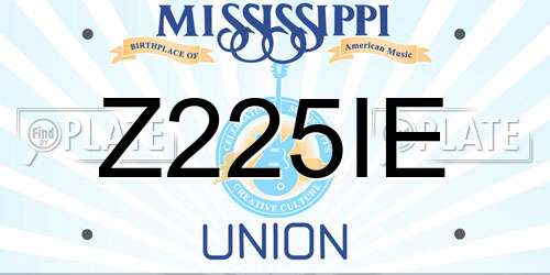 Z225IE Mississippi License Plate