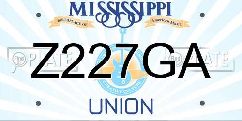 Z227GA Mississippi License Plate