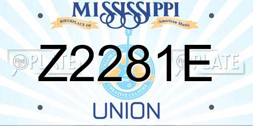 Z2281E Mississippi License Plate