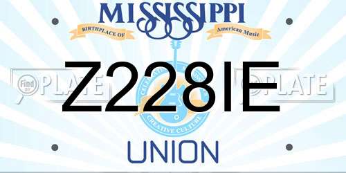 Z228IE Mississippi License Plate
