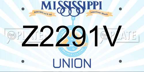 Z2291V Mississippi License Plate