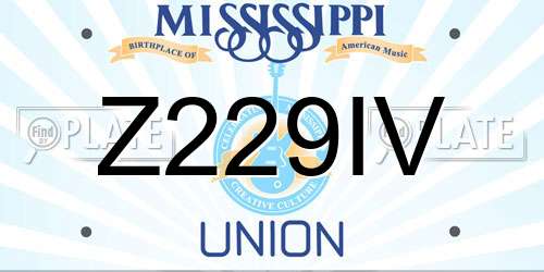 Z229IV Mississippi License Plate