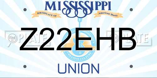 Z22EHB Mississippi License Plate