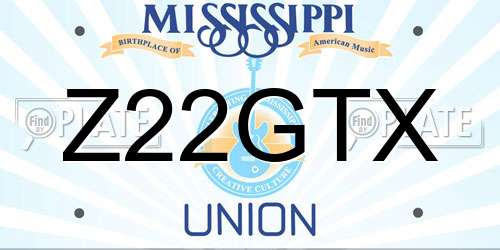 Z22GTX Mississippi License Plate