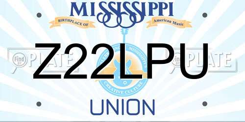 Z22LPU Mississippi License Plate