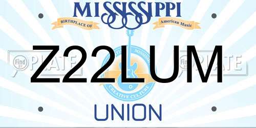 Z22LUM Mississippi License Plate