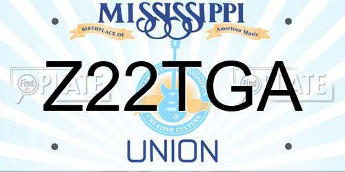Z22TGA Mississippi License Plate
