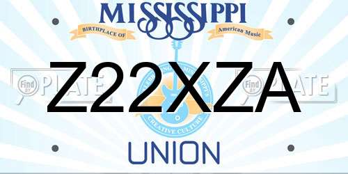 Z22XZA Mississippi License Plate