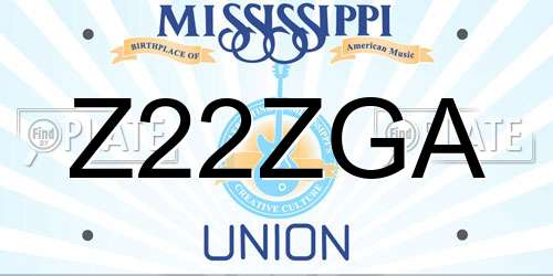 Z22ZGA Mississippi License Plate