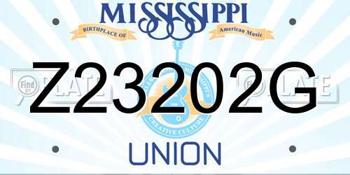 Z23202G Mississippi License Plate