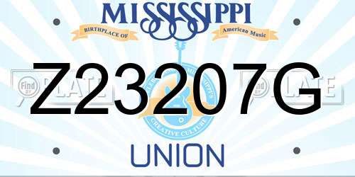 Z23207G Mississippi License Plate