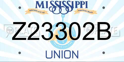 Z23302B Mississippi License Plate