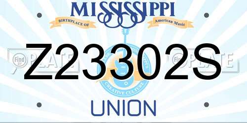 Z23302S Mississippi License Plate