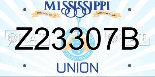Z23307B Mississippi License Plate
