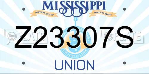 Z23307S Mississippi License Plate
