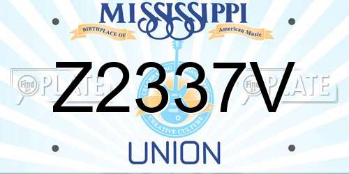 Z2337V Mississippi License Plate