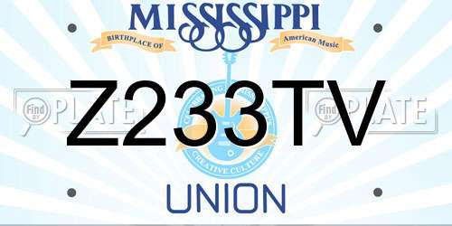 Z233TV Mississippi License Plate