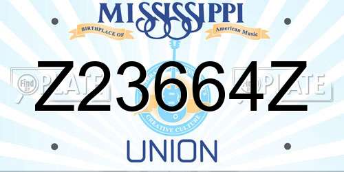Z23664Z Mississippi License Plate
