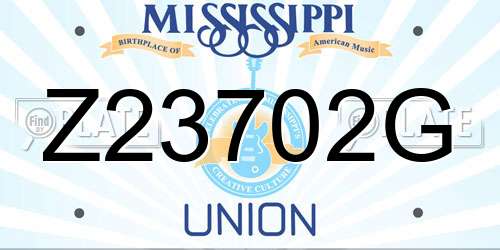 Z23702G Mississippi License Plate