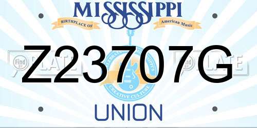 Z23707G Mississippi License Plate