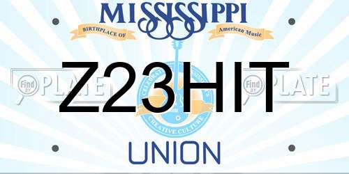 Z23HIT Mississippi License Plate